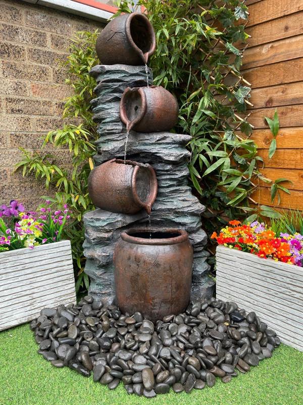 Tranquillity Water Features 4 Pouring Jugs on Rock Traditional Water Feature