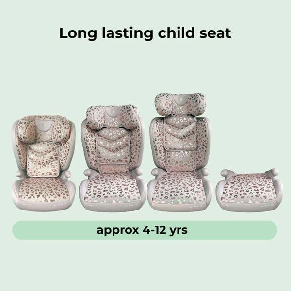 My Babiie MBCS23 High-Back Booster Lite R129 Car Seat - Blush Leopard