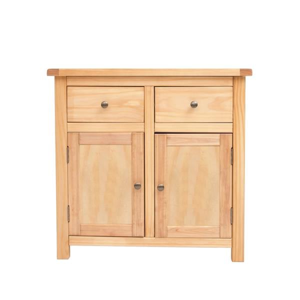 Lugo Waxed 2 Drawer 2 Door Sideboard Brass Knob