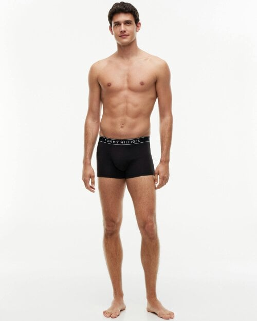 Tommy Hilfiger 3 Pack Waistband Logo Mens Trunks - Navy Blue/Opulent Blue/Brisk Blue