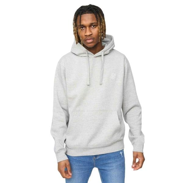 SikSilk Mens Essentials Overhead Hoodie - Grey Marl - 