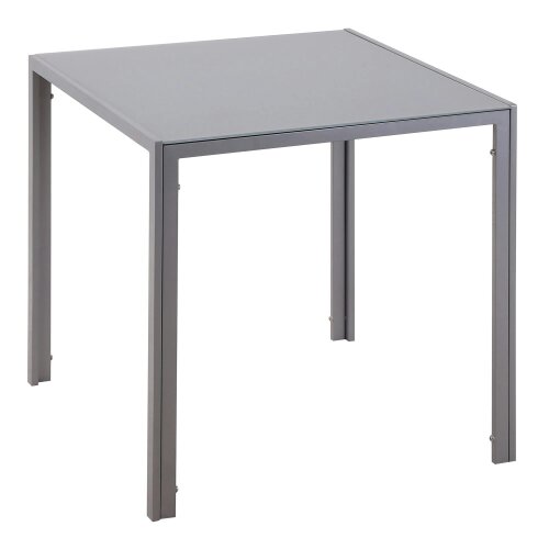 Wyld Haus Conona Metal Grey Square Glass Dining Table For 2 To 4 People