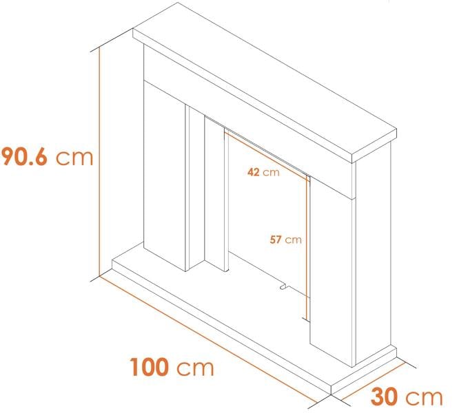 Adam Lomond Fireplace in Pure White, 39 Inch