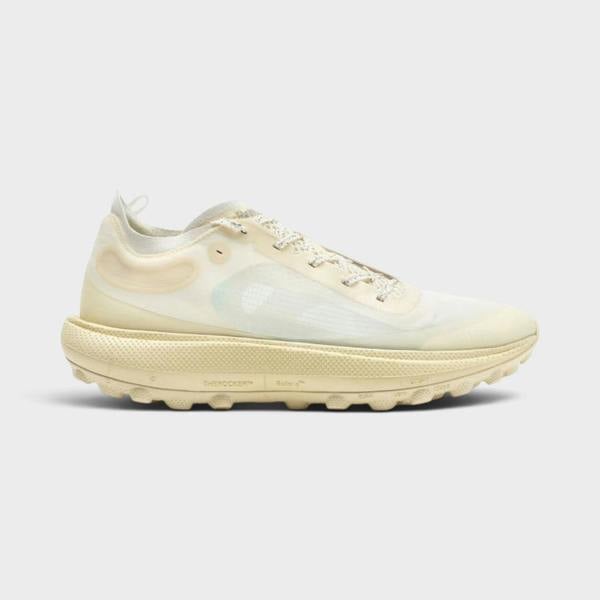 Supplied Fashion The Rocker unisex sneaker in antique white with a translucent upper and chunky textured sole.