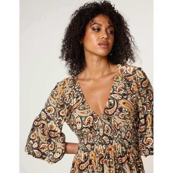 Blue Vanilla V Neck Midi Dress