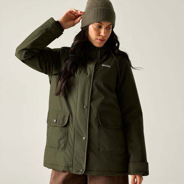 Regatta Womens/Ladies Orla Kiely Insulated Waterproof Jacket - Brown Shadow/Eccentric Purple