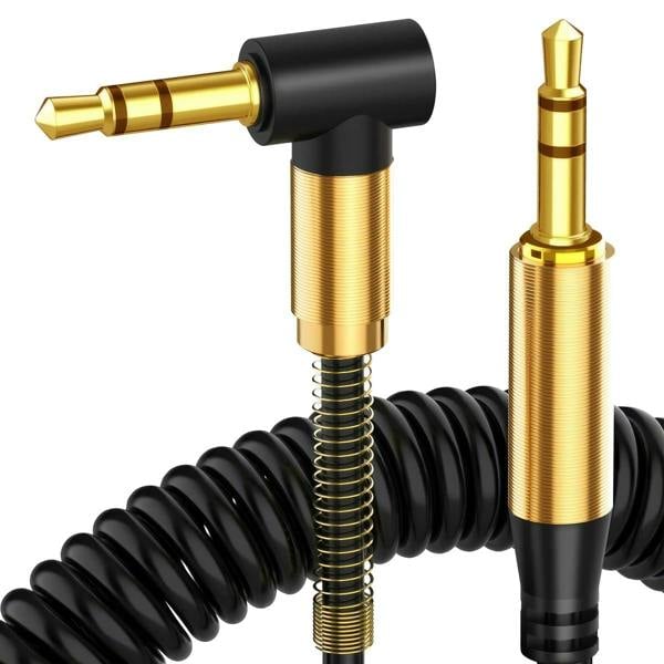 ULTRICS AUX Cable, 3.5mm Right Angle Male to Male Audio Cable with Gold Plated Jack