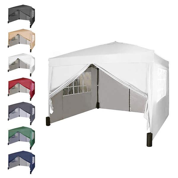 3x3m Pop up Gazebo Outdoor Patio Canopy Tent with Removable Sidewalls White