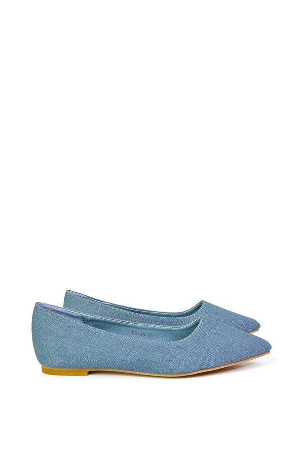 XY LONDON Pointed Toe Slip on Flat Ballerina Pump Shoes