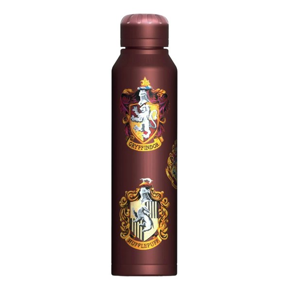 Harry Potter Crest Metal Water Bottle Set - Maroon/Gold/Silver