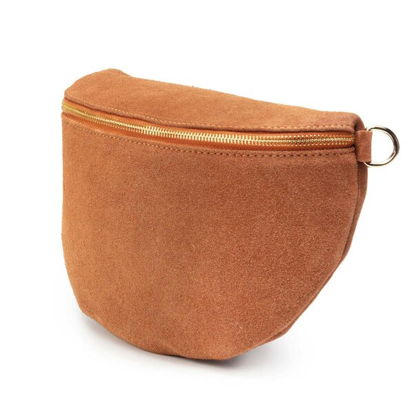 Elie Beaumont Suede Sling Bag - Tan Large