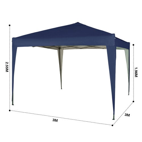 3x3m Pop up Gazebo Outdoor Patio Canopy Tent Blue 7
