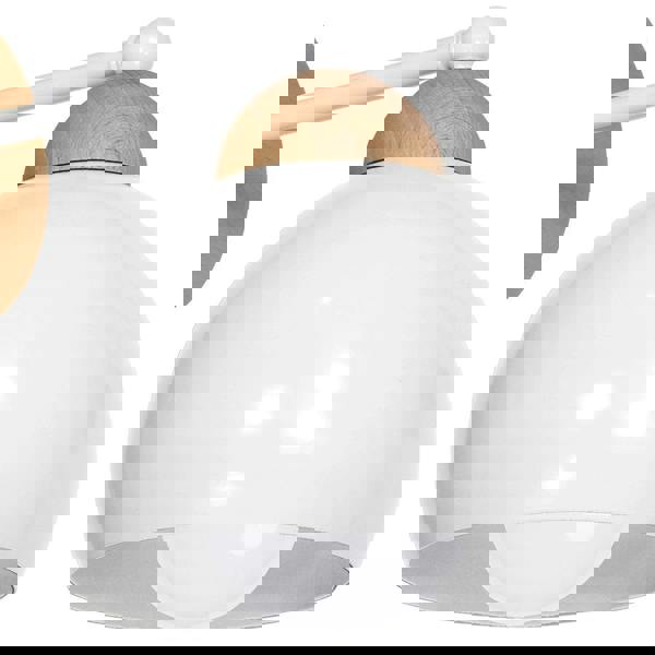 Milagro Dama Pendant Lamp Hand Made Scandi Syle White With Wooden Detail