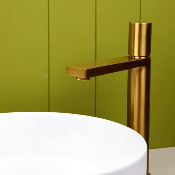 Flode Limingen | High Rise Mono Basin Mixer Tap | Brushed Gold
