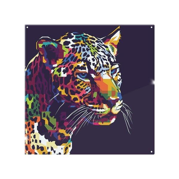 Benjamin Tate Design leopard face with pop art style Designer Splash Back