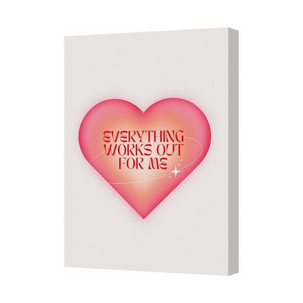 Benjamin Tate Design Inspirational Heart Canvas Wall Art Everything Works Out For Me