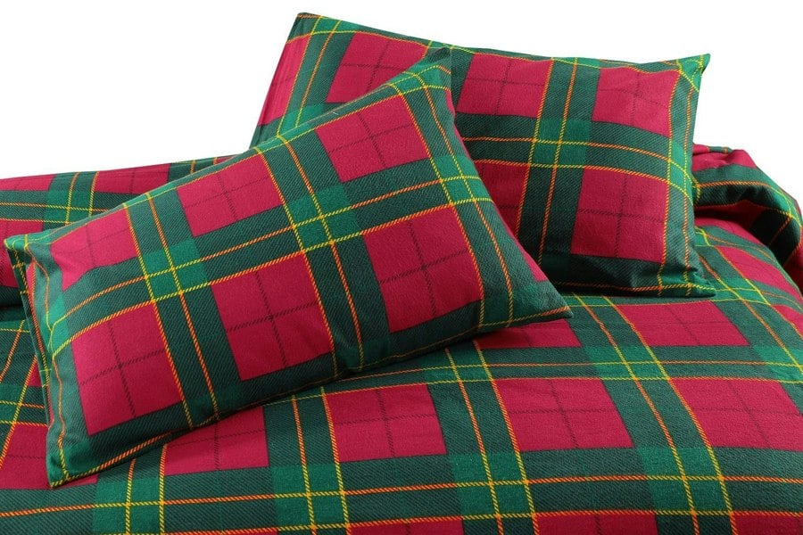 HomeSpace Direct Brushed Cotton Flannelette Tartan Stag Duvet Cover Set