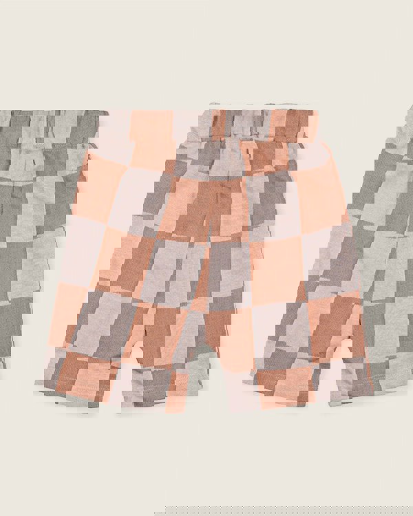 Orange Bold Check Print Shorts - image 4