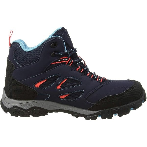 Regatta Boys Holcombe IEP Junior Hiking Boots - Navy/Fiery Coral