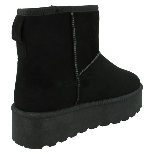 Spot On Ladies Spot On Mid Platform Microsuede Ankle Boots F4464