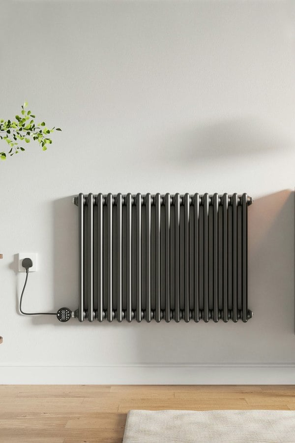 Living and Home Electric Radiator Wall Mounted WiFi Thermostat Control 83cm x 60cm - Dark Grey