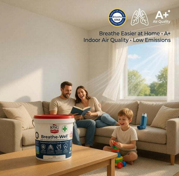 King Of Paints Anti Mould Paint for Condensation Prone Homes 5L White - Breathe-Well by King of Paints