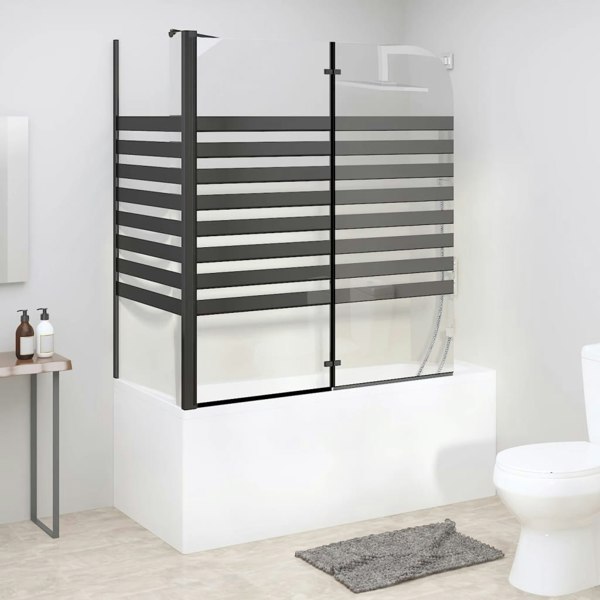 Berkfield Stripe Bath Enclosure 120x68x130 cm Tempered Glass