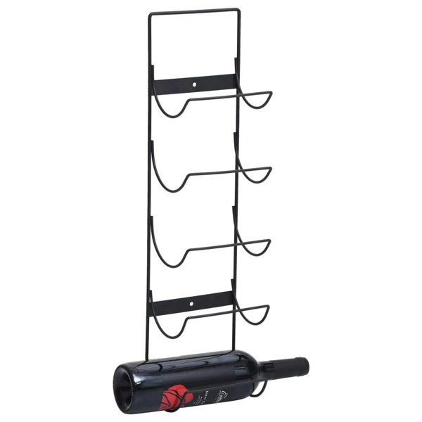 Berkfield Wall Mounted Wine Rack for 5 Bottles Black Iron