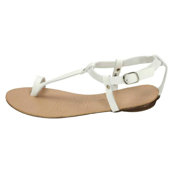 Spot On Ladies Spot On Flat Toeloop Sandal Ankle Strap