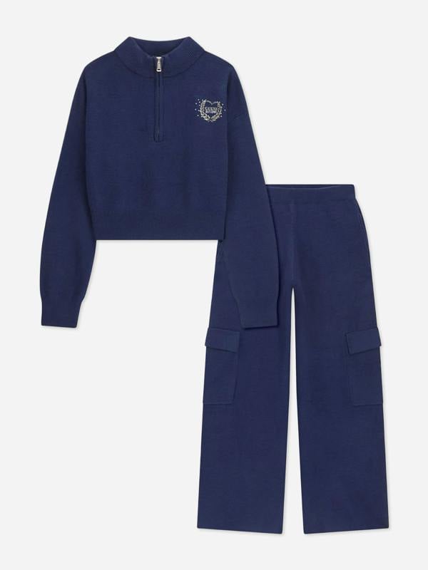 Guess Girls Logo Tracksuit in Navy