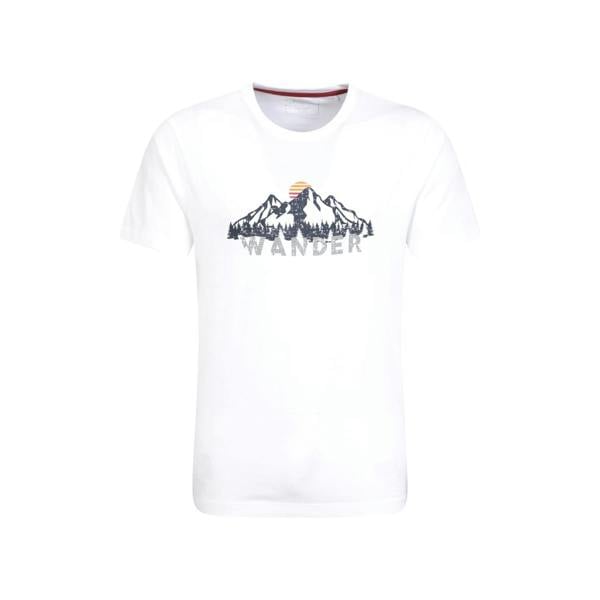 Mountain Warehouse Mens Wander Organic Cotton T-Shirt - White - 