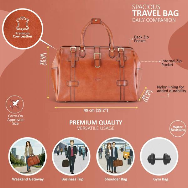Infinity Leather Genuine Leather Duffle Holdall Vintage Travel Gym Bag - Windsor