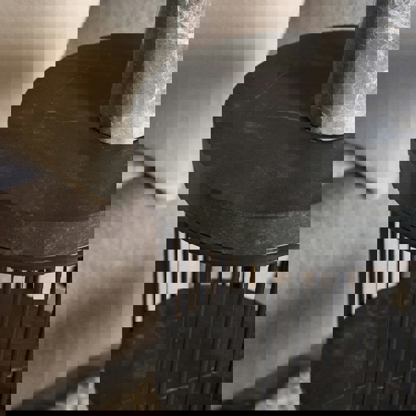 Furniture To Go Strington Round Bedside Table 1 Shelf in Matt Black