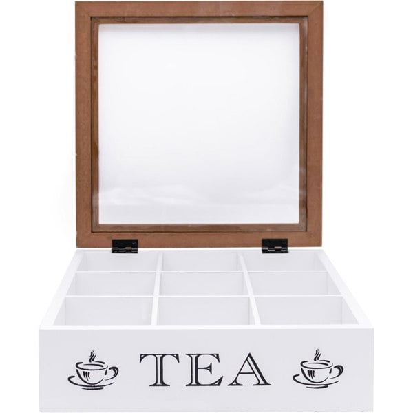 Maison des Cadeaux Two-Tone 9-Compartment Tea Box