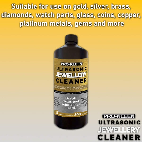 ProKleen Pro-Kleen Ultrasonic Jewellery Cleaner Solution 4 Litre Concentrated Fluid For Ultrasonic Machines - Removes Oils, Scale, Dirt