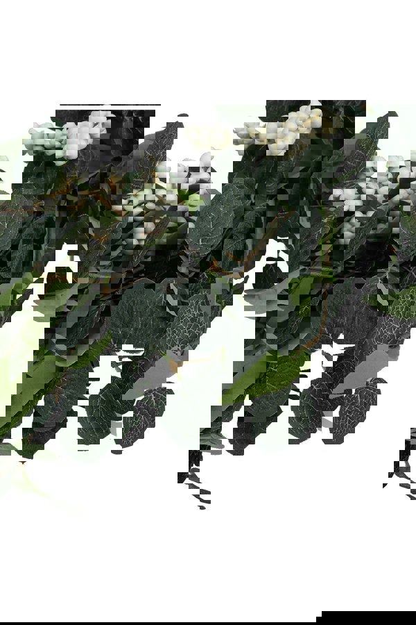 Living and Home D55cm Artificial Topiary Hanging Wreath Eucalyptus Leaf Decoration