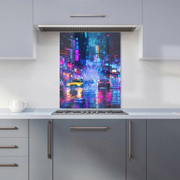 Warren Reed New York City Traffic Digital Art Glass Kitchen Splashback - 00008