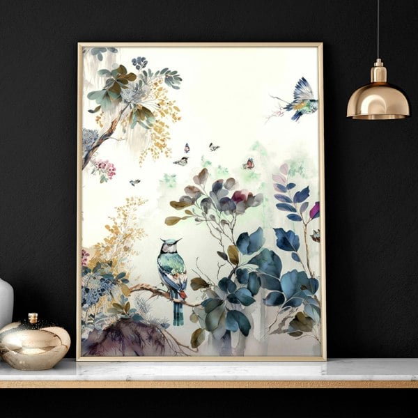 Living room wall art decor | set of 3 Chinoiserie wall art prints