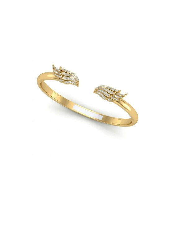 BLOOMTINE Angel Wing Chunky Gold Vermeil Bangle