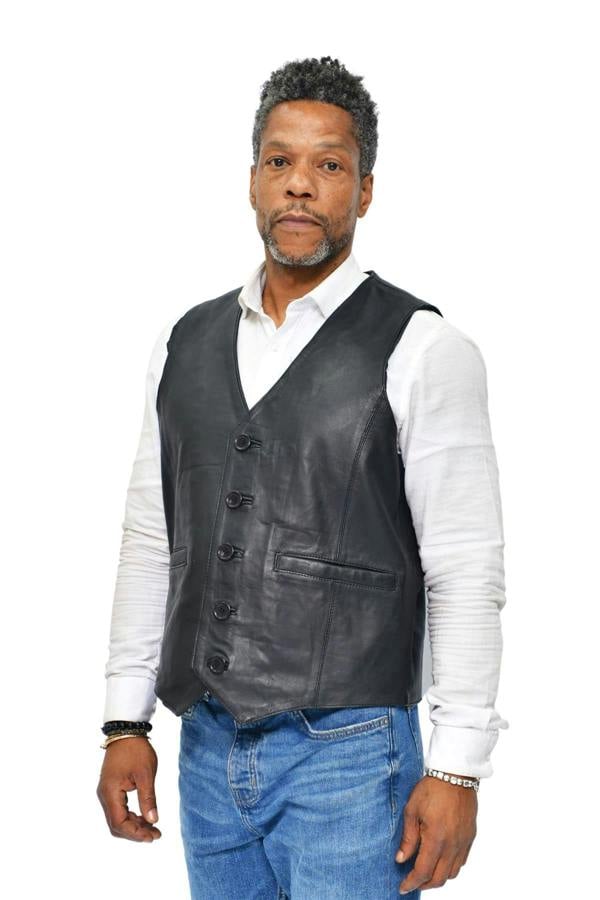 Infinity Leather Mens Classic Leather Waistcoat-Chester