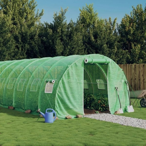 Berkfield Greenhouse with Steel Frame Green 42 m�__ 14x3x2 m