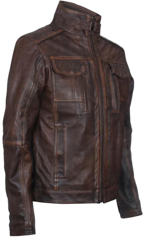 Infinity Leather Men's Vintage Leather Biker Jacket-Cape Town