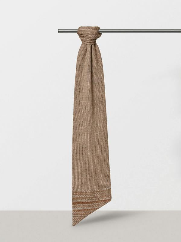 Serran London Caramel Merino Slant Scarf