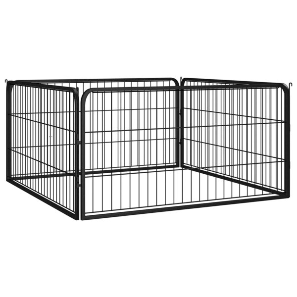 Berkfield Dog Playpen 4 Panels Black 100x50 cm Powder-coated Steel