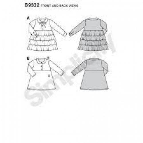Burda Sewing Pattern 9332 Dresses For Kids, Ages: 2-7 - Easy