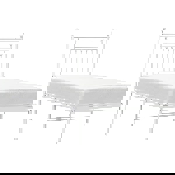 Berkfield Metal Bed Frame with Headboard White 90x190 cm