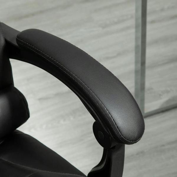 Black PU leather padded armrest with contoured edge