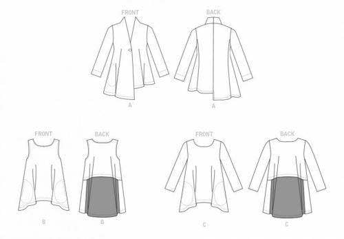 Vogue Sewing Pattern 1808, Jackets, Tops, Tunics for Women, Y (XS-S-M) - Intermediate