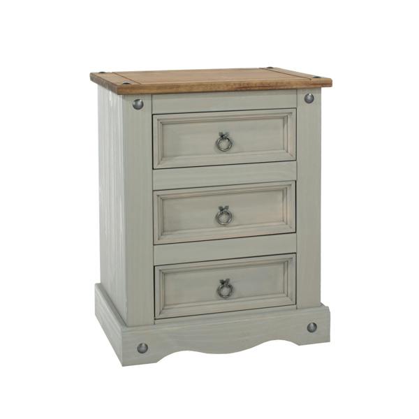 Core Products Corona Tall 3 Drawer Bedside Cabinet