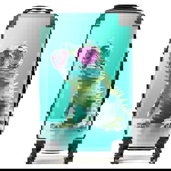 Warren Reed Happy Splashart Iguana Wearing Glasses Suitcase